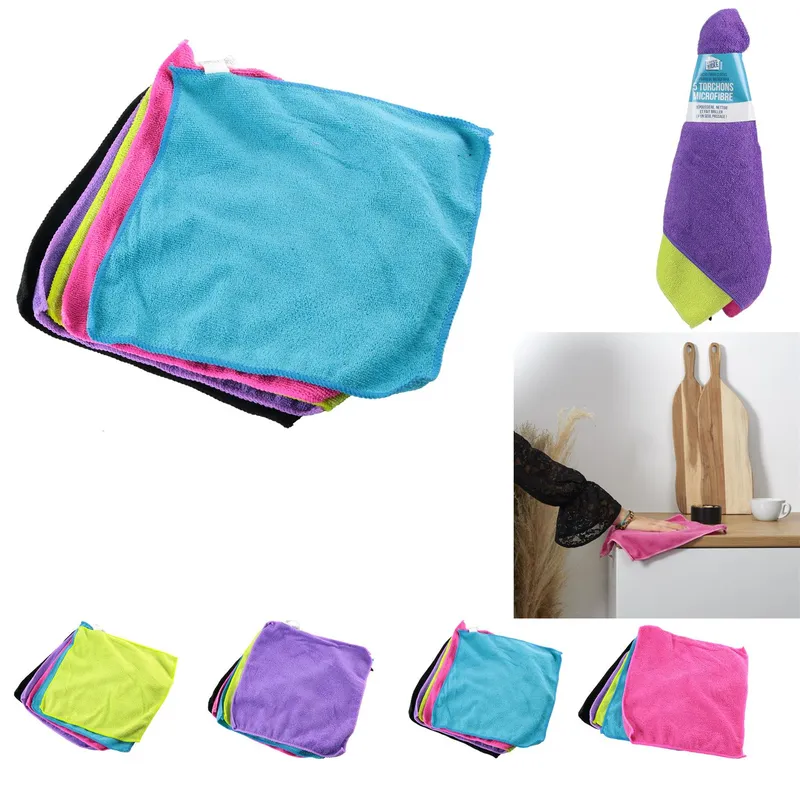 Ścierki Z Mikrofibry MEBLIVA 30x28cm Zestaw 5 Sztuk - Multikolor