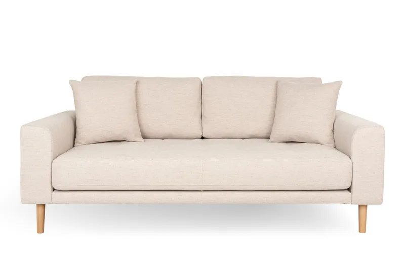 Sofa MEBLIVA Lido 180 cm, Skandynawska, Poliester - Beżowa