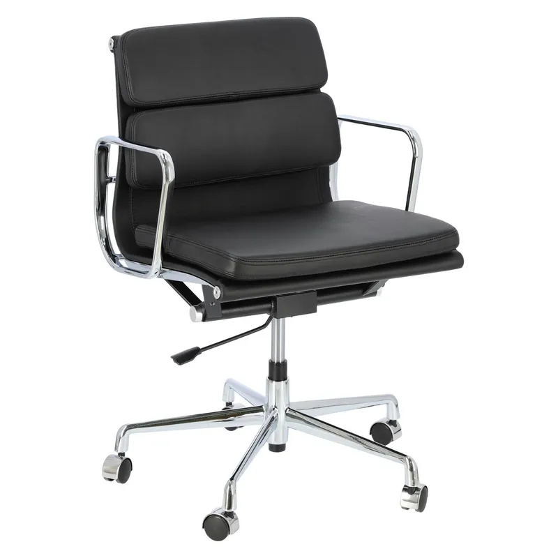 Fotel Biurowy MEBLIVA CH2171T Skóra Ergonomiczny - Czarny