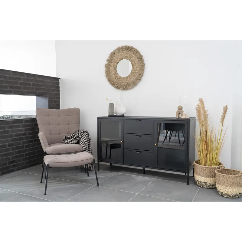Pled MEBLIVA Side Bawełniany 130x180 cm - Czarno Biały