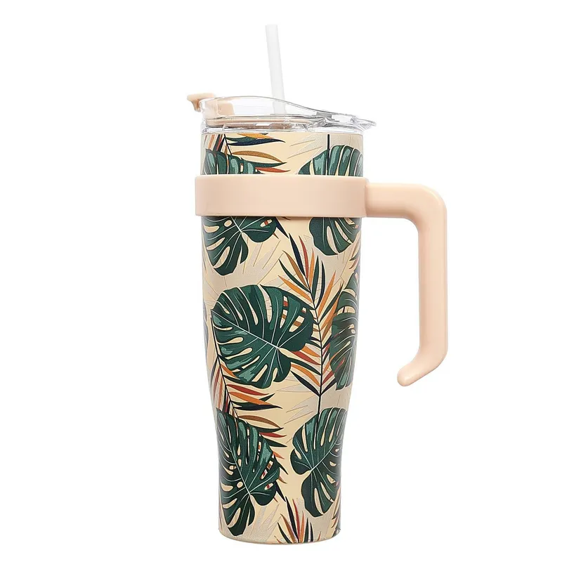 Kubek Termiczny MEBLIVA Miami Tropical, Stal Nierdzewna 1200 ml - Zielony