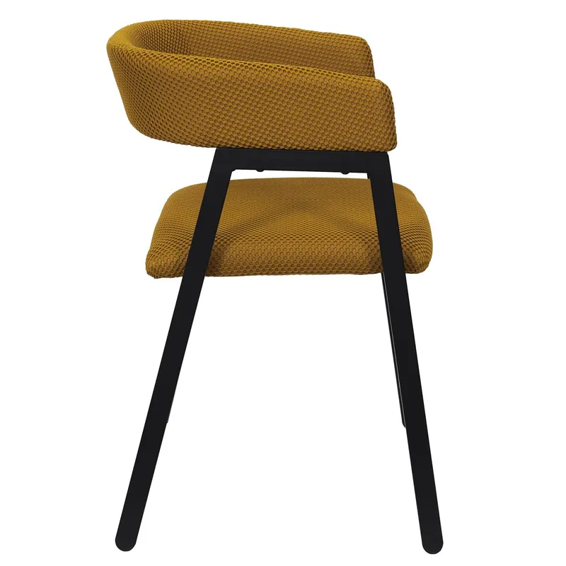 Krzesło MEBLIVA Craft Tapicerowane, Nowoczesny Design - Żółty