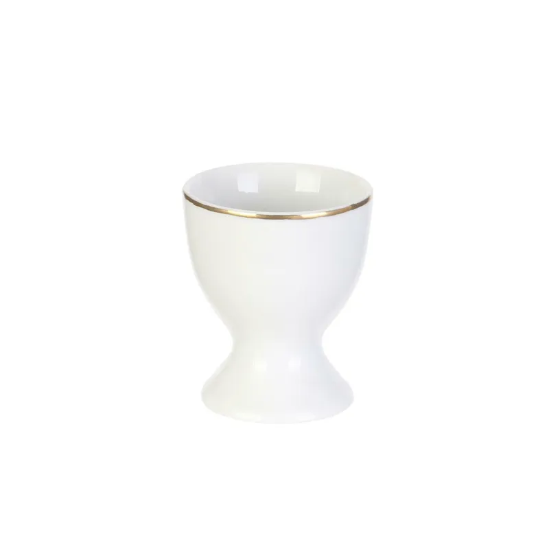 Podstawka Na Jajko MEBLIVA Pearl Gold, Porcelana - Biały