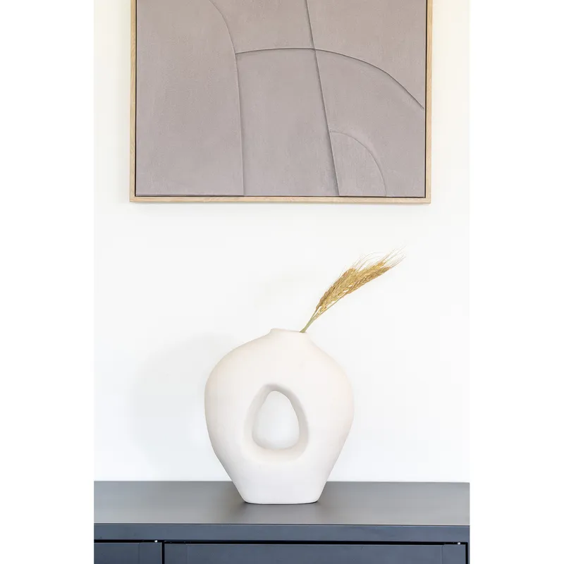 Wazon Ceramiczny MEBLIVA Z Dziurą, Nowoczesny Design - Biały