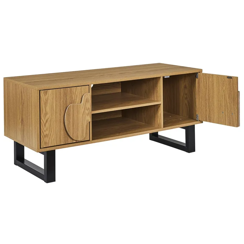 Szafka RTV MEBLIVA Calypso 110 cm, Płyta MDF, Styl Boho - Naturalny
