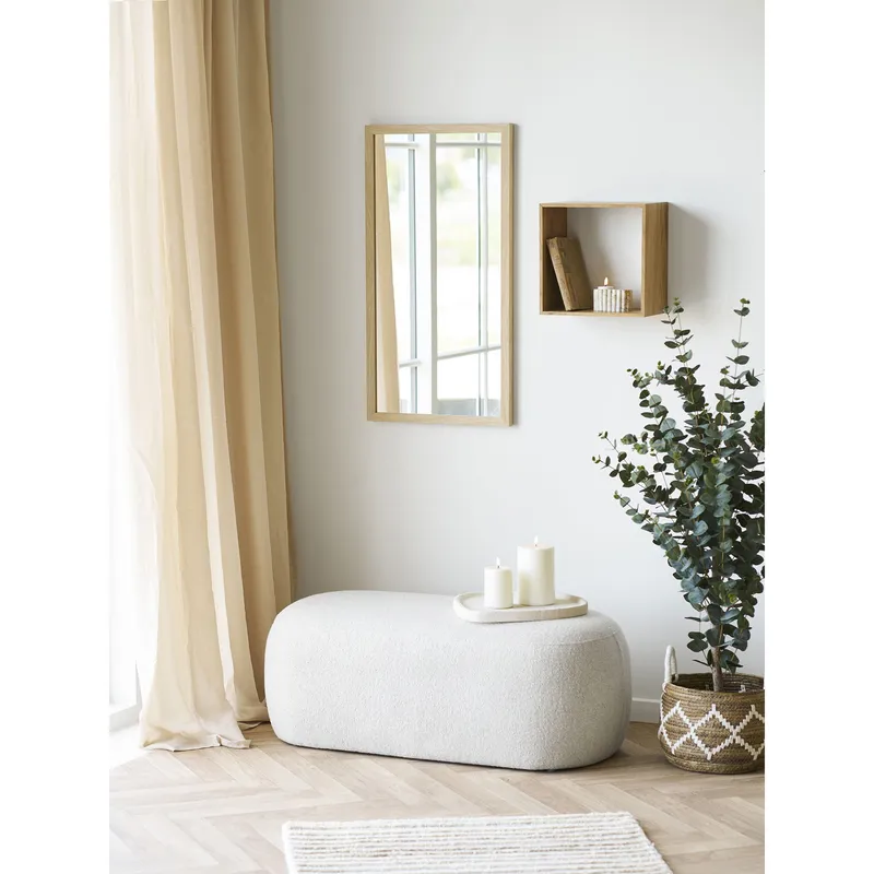 Lustro Ścienne MEBLIVA Scottsdale Drewniana Rama 45x75 cm - Naturalne