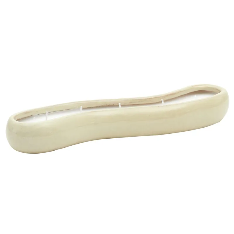 Świeca Ceramiczna MEBLIVA Glaze Podłużna, Porcelana - Biała