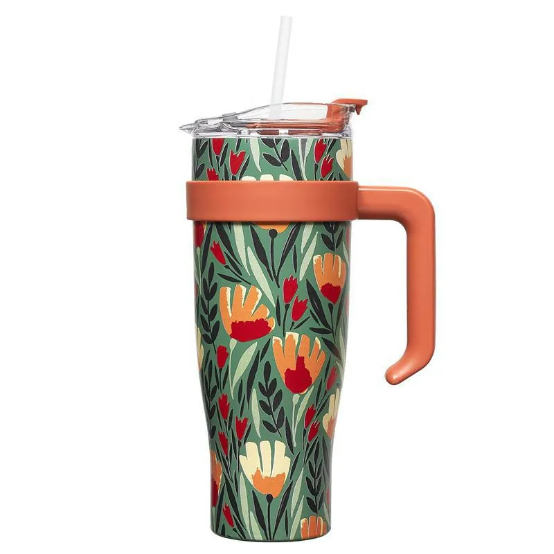 Kubek Termiczny MEBLIVA Fleur 1,2l Stal Nierdzewna - Zielony
