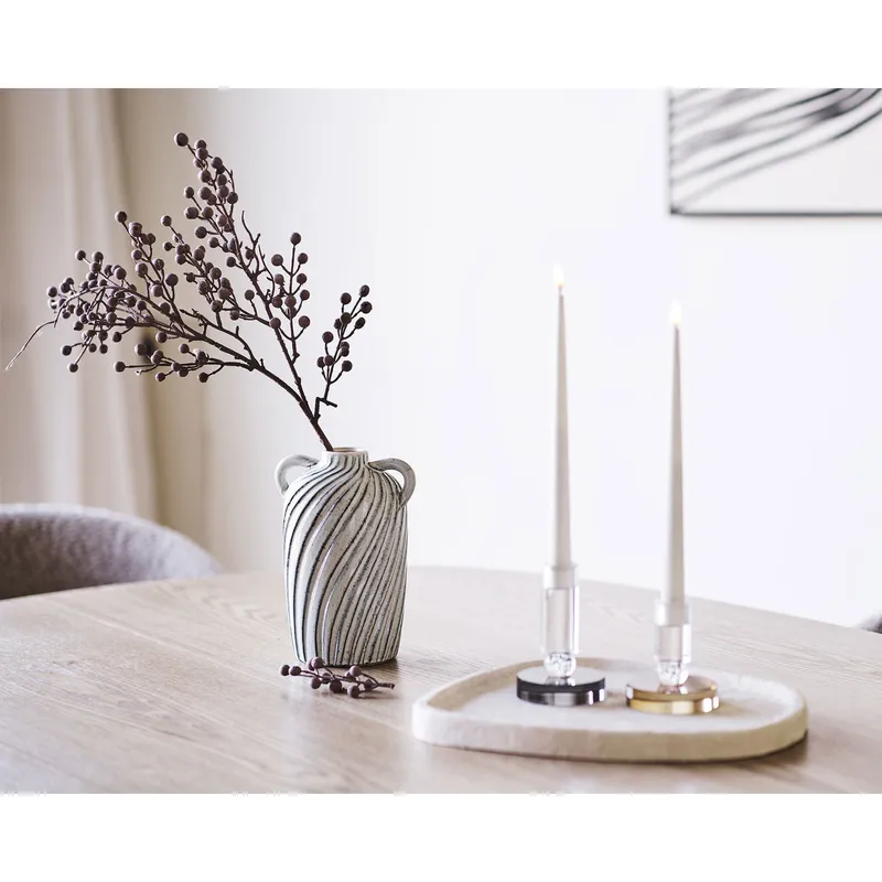Wazon MEBLIVA Foma Ceramiczny, Wysoko 22 cm - Niebieski