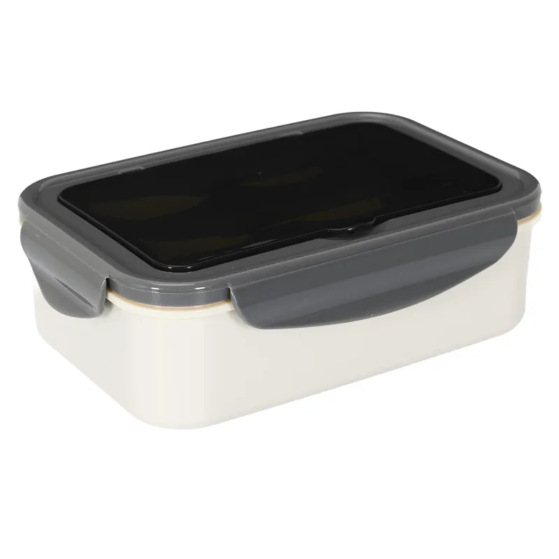 Lunch Box Single MEBLIVA Ze Sztućcami, Pojemność 2,5 l - Szary