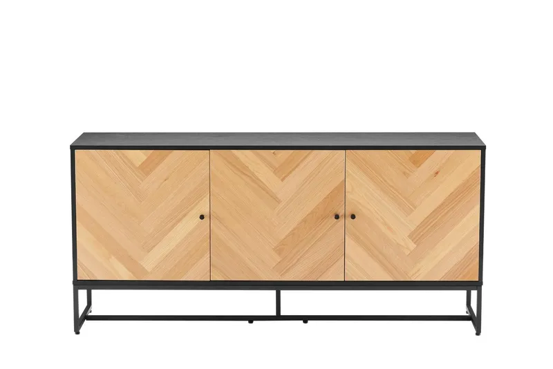 Komoda MEBLIVA Clar 160 cm, MDF, Skandynawska - Czarny