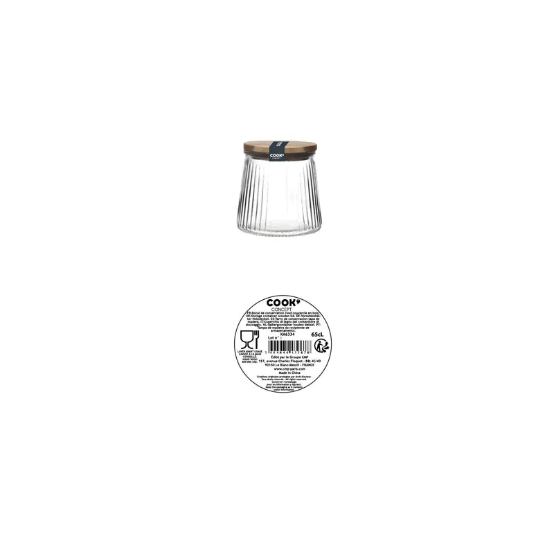 Słoik Do Przechowywania MEBLIVA Acacia 650 ml, Szkło - Transparentny