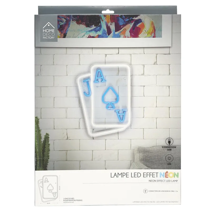 Lampa Karta Neon LED MEBLIVA – Nowoczesna - Multikolor