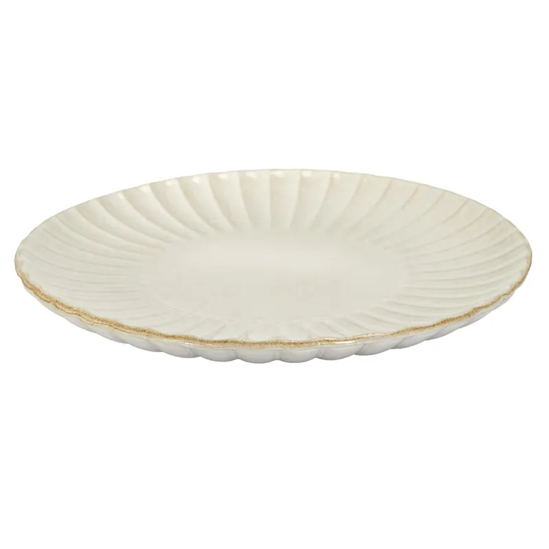 Talerz Do Serwowania MEBLIVA Vlora Ceramiczny 32cm - Beżowy