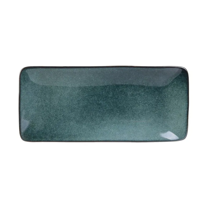Prostokątny Talerz MEBLIVA Tierra Ceramiczny 22x10cm - Niebieski
