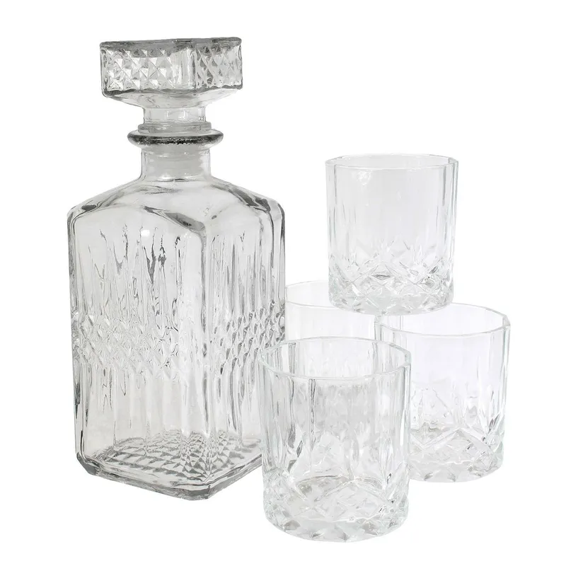 Zestaw Do Whisky MEBLIVA Verre Karafka I 4 Szklanki - Transparentny