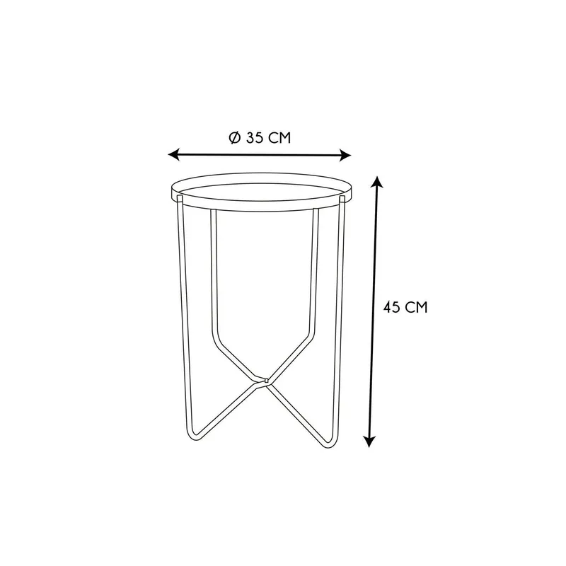 Stolik Kawowy MEBLIVA Alia Metal Okrągły 35 cm - Złoty/Czarny