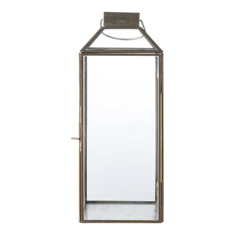 Lampion MEBLIVA Mysore Szklany Metalowy 35 cm - Transparentny