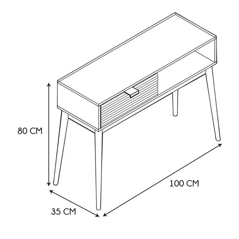 Konsola MEBLIVA Tiphaine, MDF, 100 cm, Naturalna