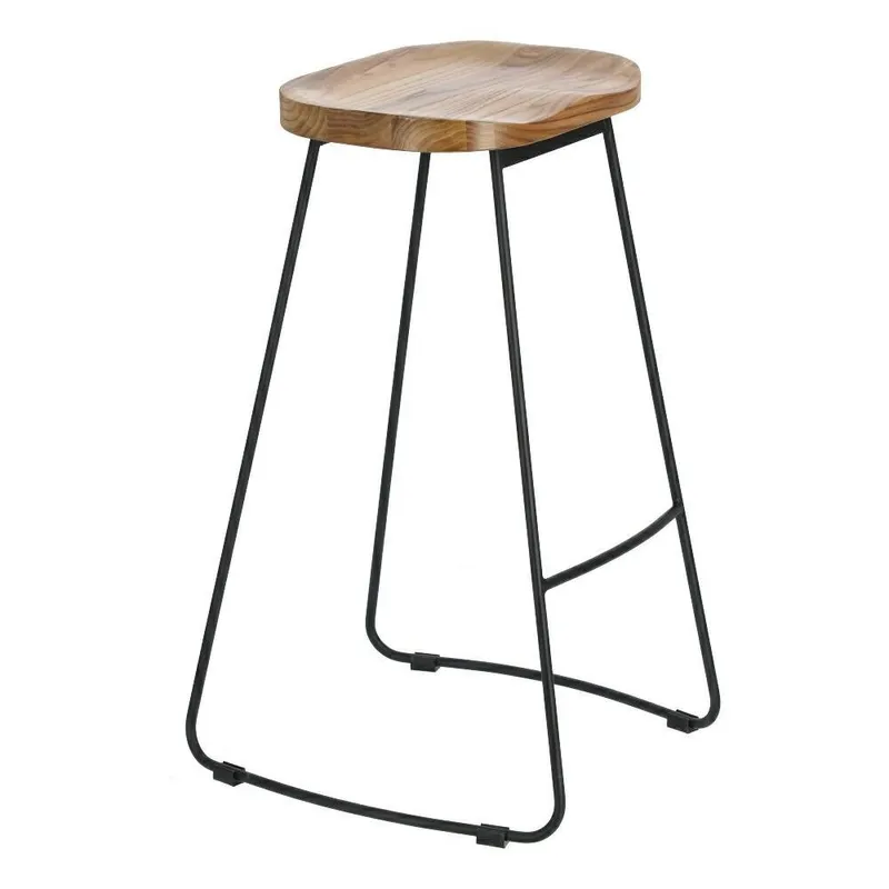 Stołek Barowy MEBLIVA Cazas Drewniany 74 cm - Naturalny