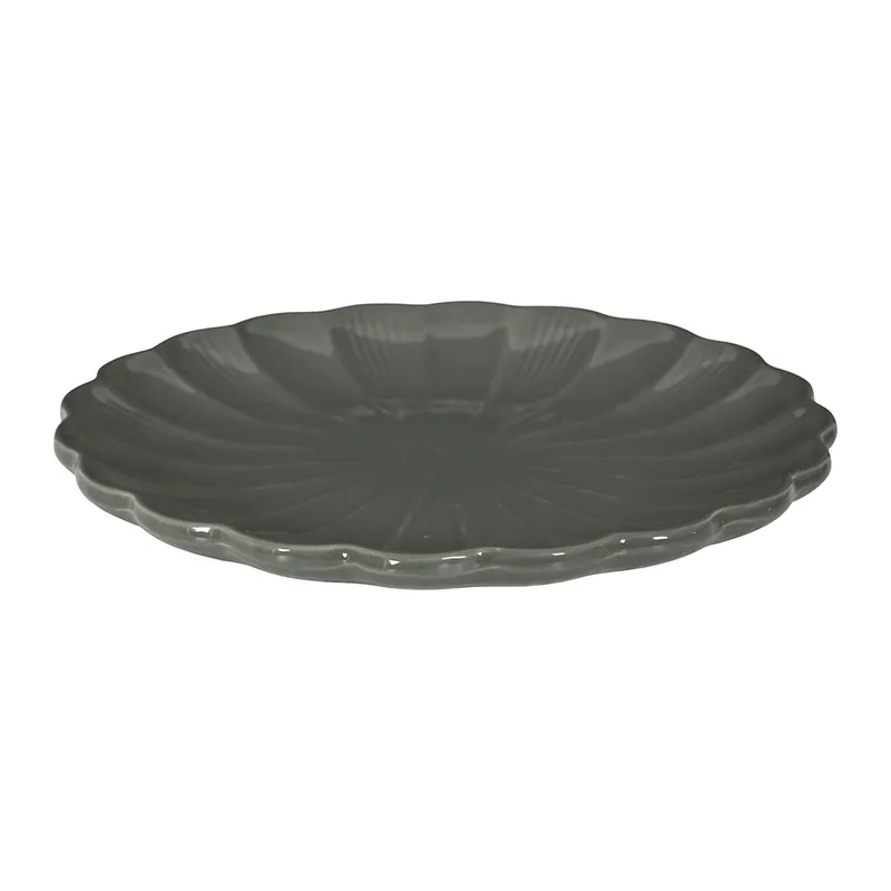 Talerz Obiadowy MEBLIVA Calista, Ceramika Szkliwiona 27 cm - Szary