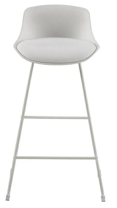 Stołek Barowy MEBLIVA Tina White PU, Ekoskóra, Minimalistyczny - Biały
