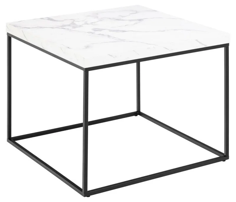 Stolik Kawowy MEBLIVA Barossa, Nowoczesny Design, Blat Marmur - Biały