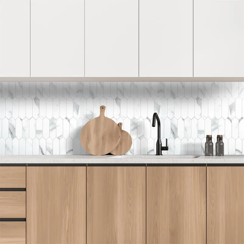 Panel Winylowy Samoprzylepny Easy Stick MEBLIVA Marmurowy Heksagon - Biały