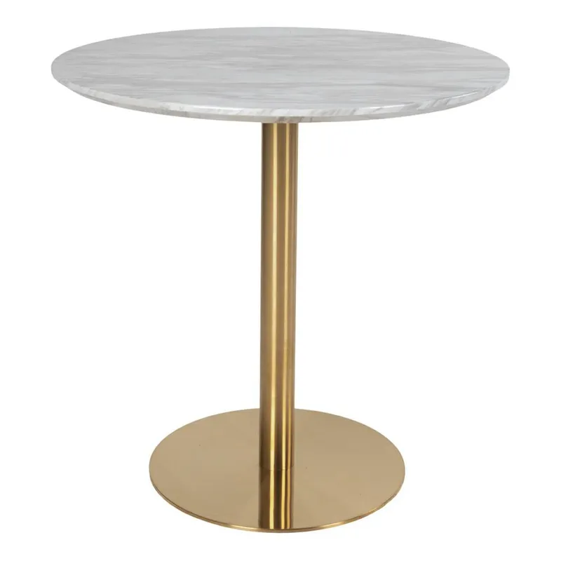 Stół MEBLIVA Bolzano 90cm Marmur - Złoty