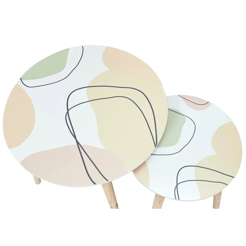 Stolik Kawowy MEBLIVA Arty Okrągły MDF 48cm - Pastele