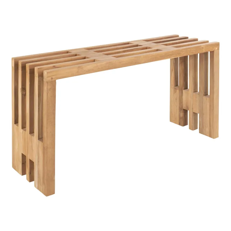 Ławka MEBLIVA Benidorm 90cm Drewno Tekowe - Naturalny