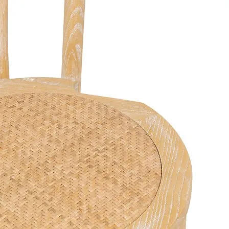 Krzesło MEBLIVA Drevo Drewniane Z Rattanem - Naturalny