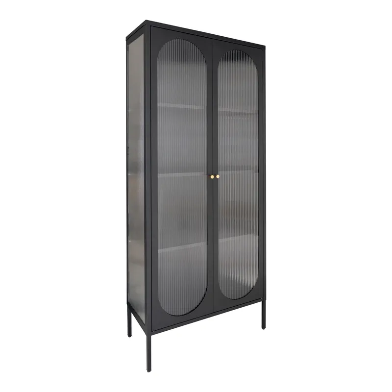 Gablota MEBLIVA Adelaide 180cm Metal Nowoczesna - Czarna