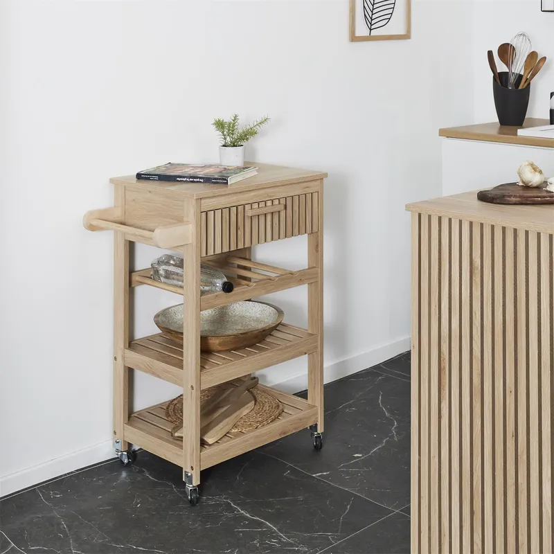 Wózek Kuchenny MEBLIVA Klaus, MDF, Boho - Naturalny