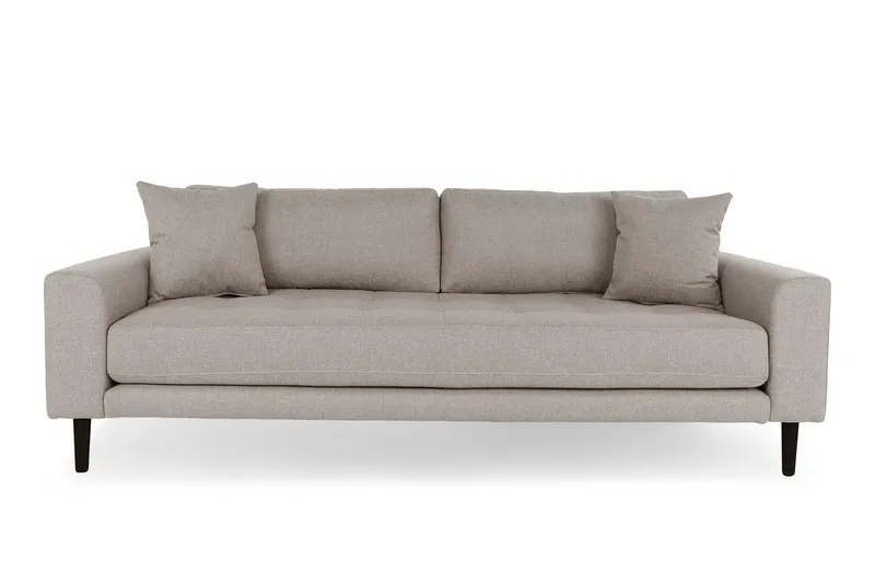 Sofa MEBLIVA Lido 3 Skandynawska Poliester - Beżowa Ciemna