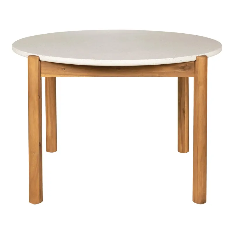 Stół MEBLIVA Terracina 120cm Okrągły Drewno Akacja - Biały