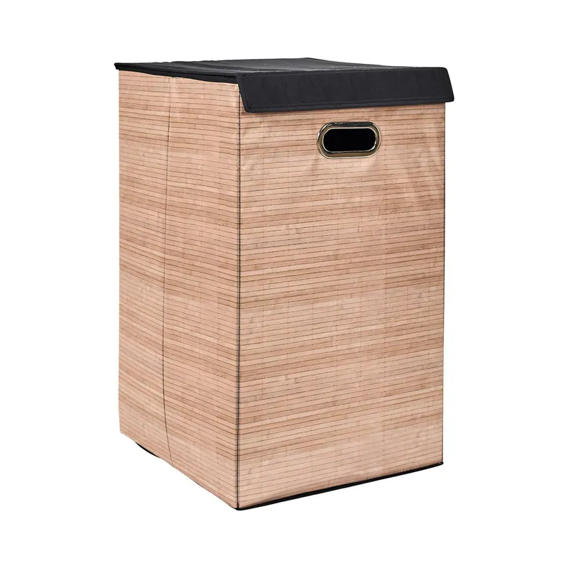 Kosz Na Pranie MEBLIVA Gan Tekstylny, Wąski Design - Czarny