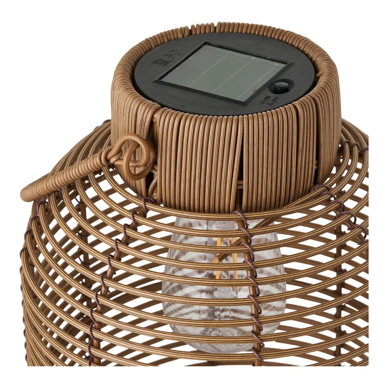 Lampion Ogrodowy MEBLIVA Brentford, Solarny, Rattan - Brązowy
