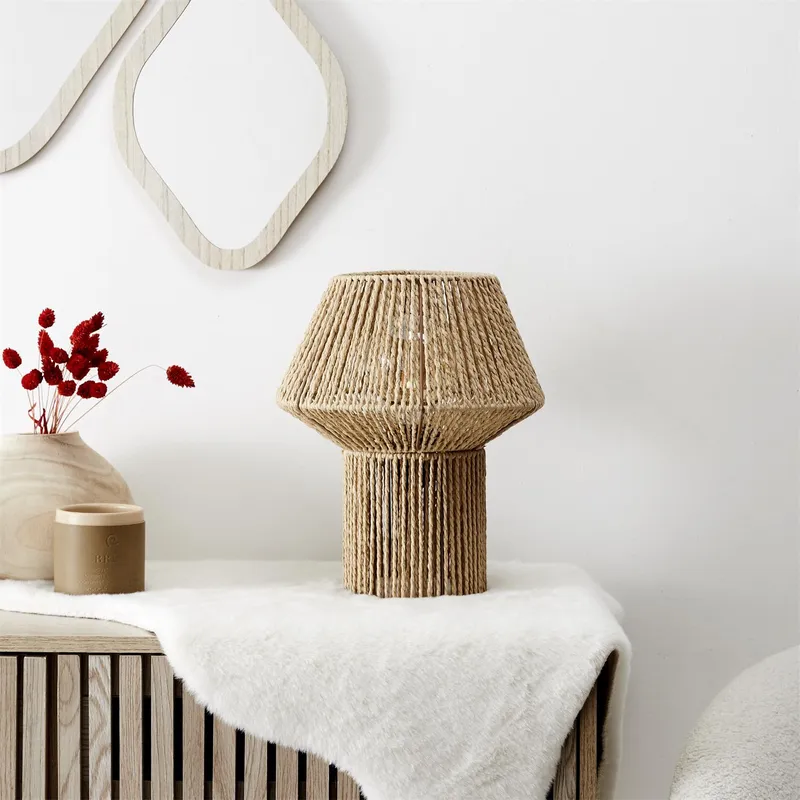 Lampa Stołowa MEBLIVA Shade Boho, Sznurek, Skandynawska - Naturalny