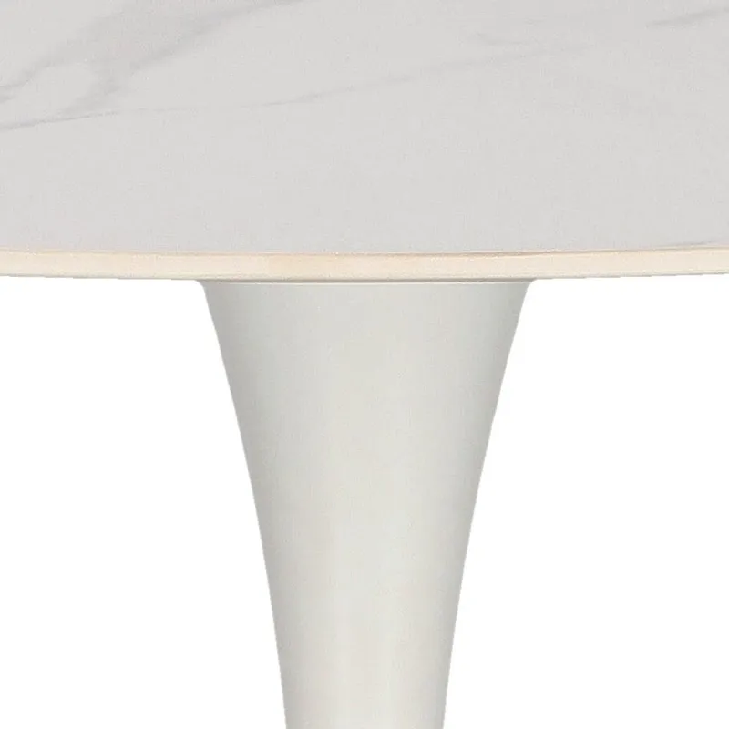 Stół MEBLIVA Skinny Premium Stone, Spiek, Nowoczesny - Biały