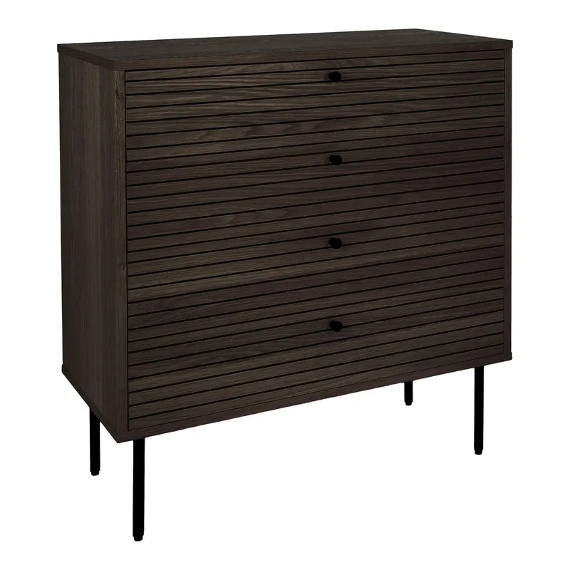 Komoda MEBLIVA Kyoto, MDF, Skandynawska, 80 cm - Brązowa
