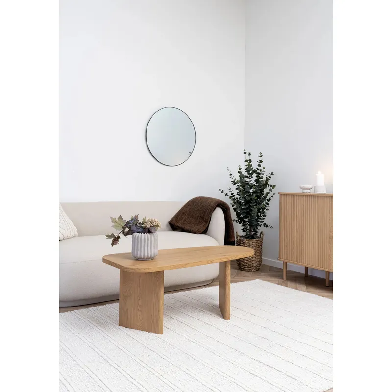 Stolik MEBLIVA Melo Owalny 50x100cm, MDF Naturalny - Kawowy