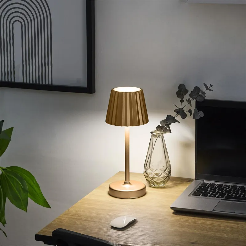 Lampka Nocna MEBLIVA Blanca LED Dotykowa Do Sypialni - Złota