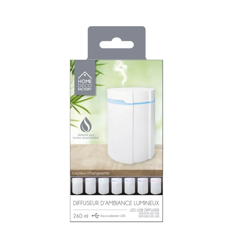 Dyfuzor Zapachowy MEBLIVA Broby LED USB 260 ml - Biały