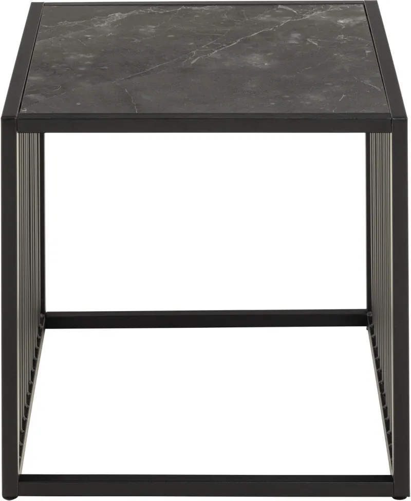 Stolik Kawowy MEBLIVA Strington 40x40cm Marmur - Czarny