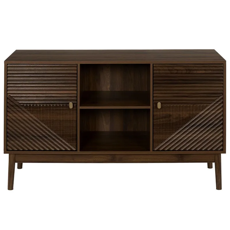 Komoda MEBLIVA Tiffany, MDF Ryflowany, 120 cm - Orzech
