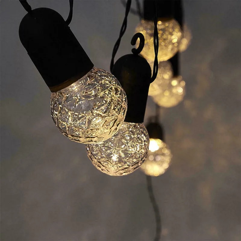 Girlanda LED MEBLIVA Z 10 Przezroczystymi Żarówkami, Nowoczesna - Czarna