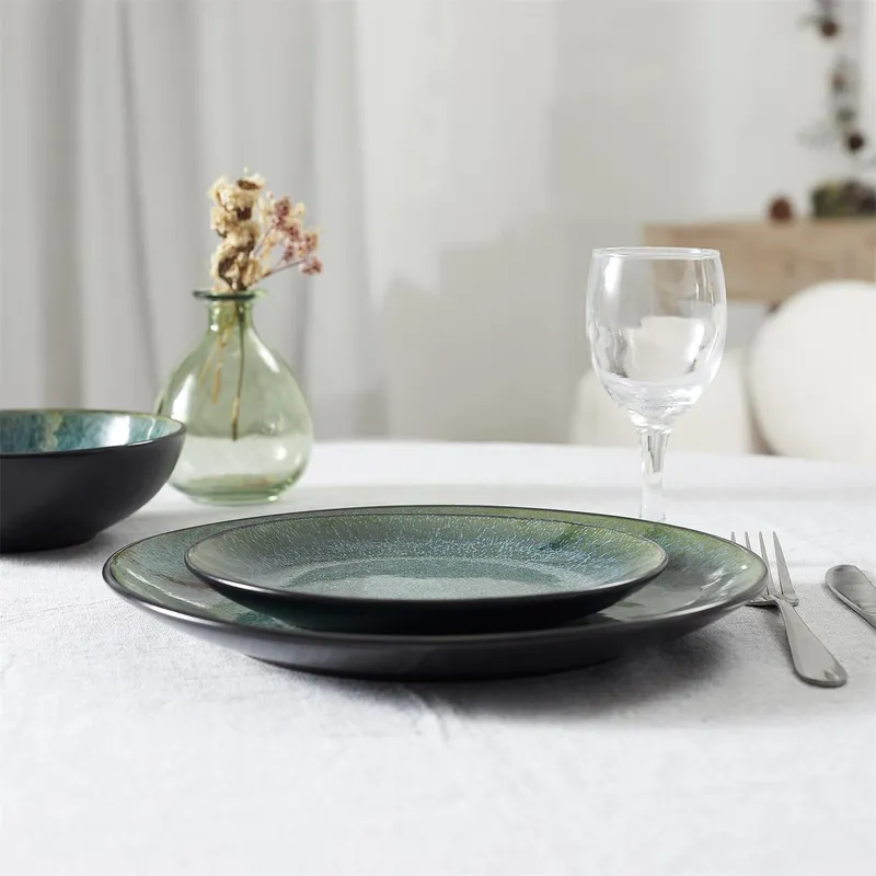 Talerz Obiadowy MEBLIVA Elia Ceramika 27 cm - Zielony
