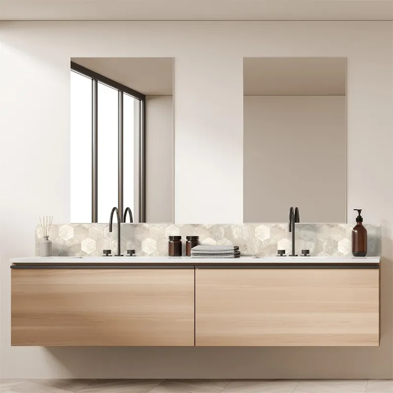 Panel Winylowy Samoprzylepny MEBLIVA Easy Stick – Heksagon - Beżowy