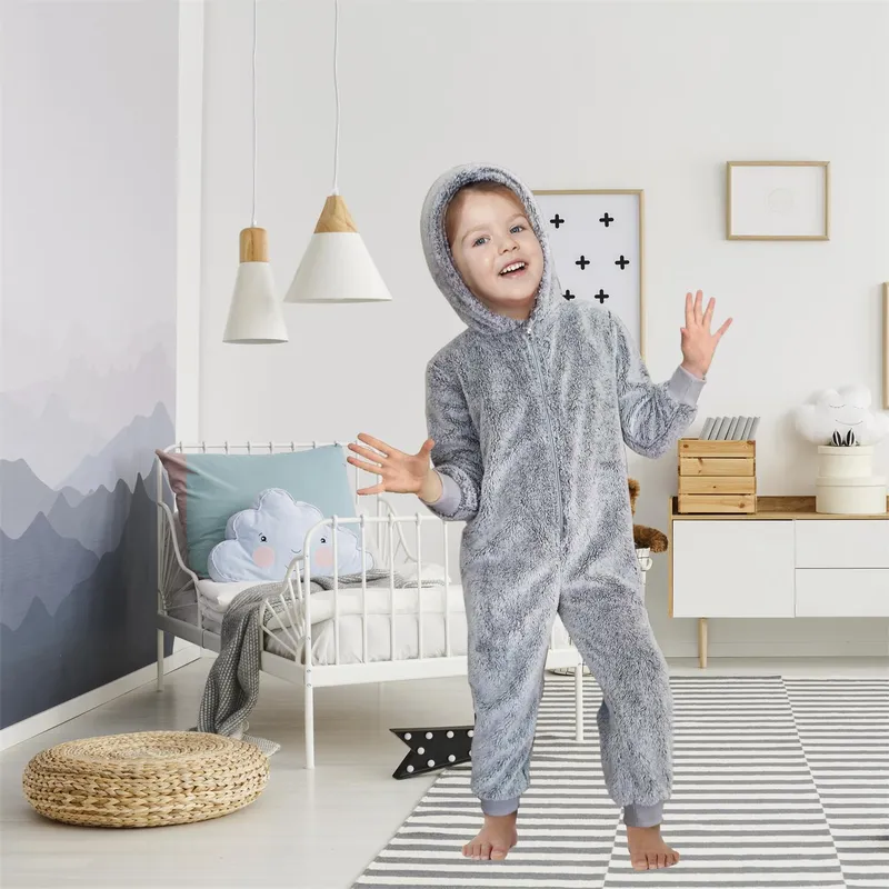 Bluzo-Koc Onesie MEBLIVA Dla Dzieci 4-6 Lat - Szary